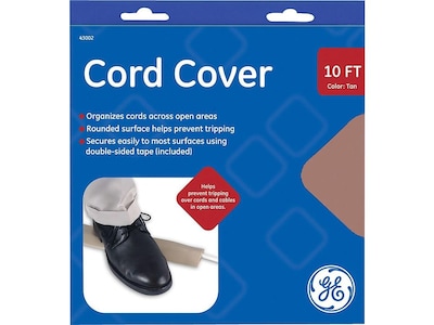 Cordinate 10 Ft Cord Cover, Rubber, Low Profile, Cable Protector, Tan (43002)