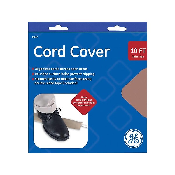 Cordinate 10 Ft Cord Cover, Rubber, Low Profile, Cable Protector, Tan (43002)