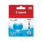 Canon 221 Cyan Standard Yield Ink Cartridge  (2947B001)