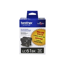 Brother LC612PKS Black Standard Yield Ink Cartridge, 2/Pack