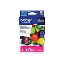 Brother LC61MS Magenta Standard Yield Ink Cartridge, Prints Up to 325 Pages