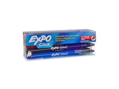 Expo Click Dry Erase Markers, Fine Tip, Assorted, 12/Pack (1751670)