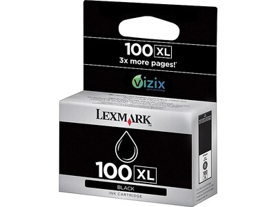 Lexmark 100XL Black Ink Cartridge, High Yield (14N1068)