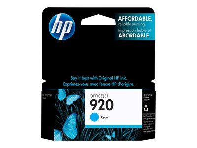 HP 920 Cyan Standard Yield Ink Cartridge (CH634AN#140)