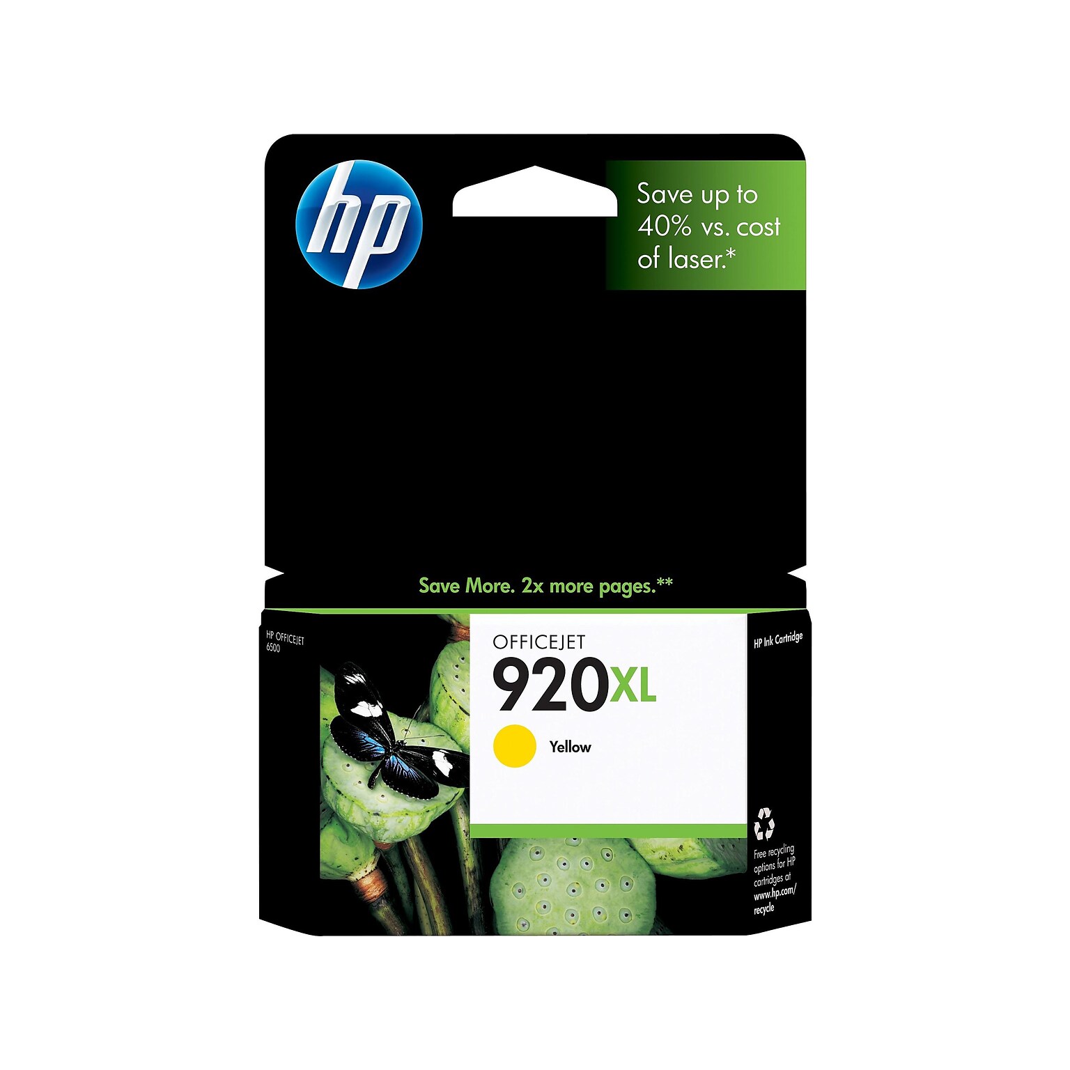 HP 920XL Yellow High Yield Ink Cartridge, Prints Up to 700 Pages (CD974AN#140)