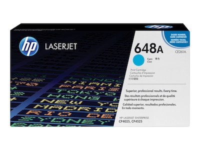 HP 648A Cyan Standard Yield Toner Cartridge   (CE261A)