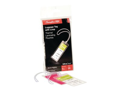 Swingline GBC UltraClear Thermal Laminating Pouches, Luggage Tag, 5 Mil, 25/Pack (GBC3202005)