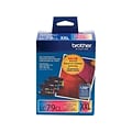 Brother LC793PKS Cyan/Magenta/Yellow Extra High Yield Ink Cartridge, 3/Pack