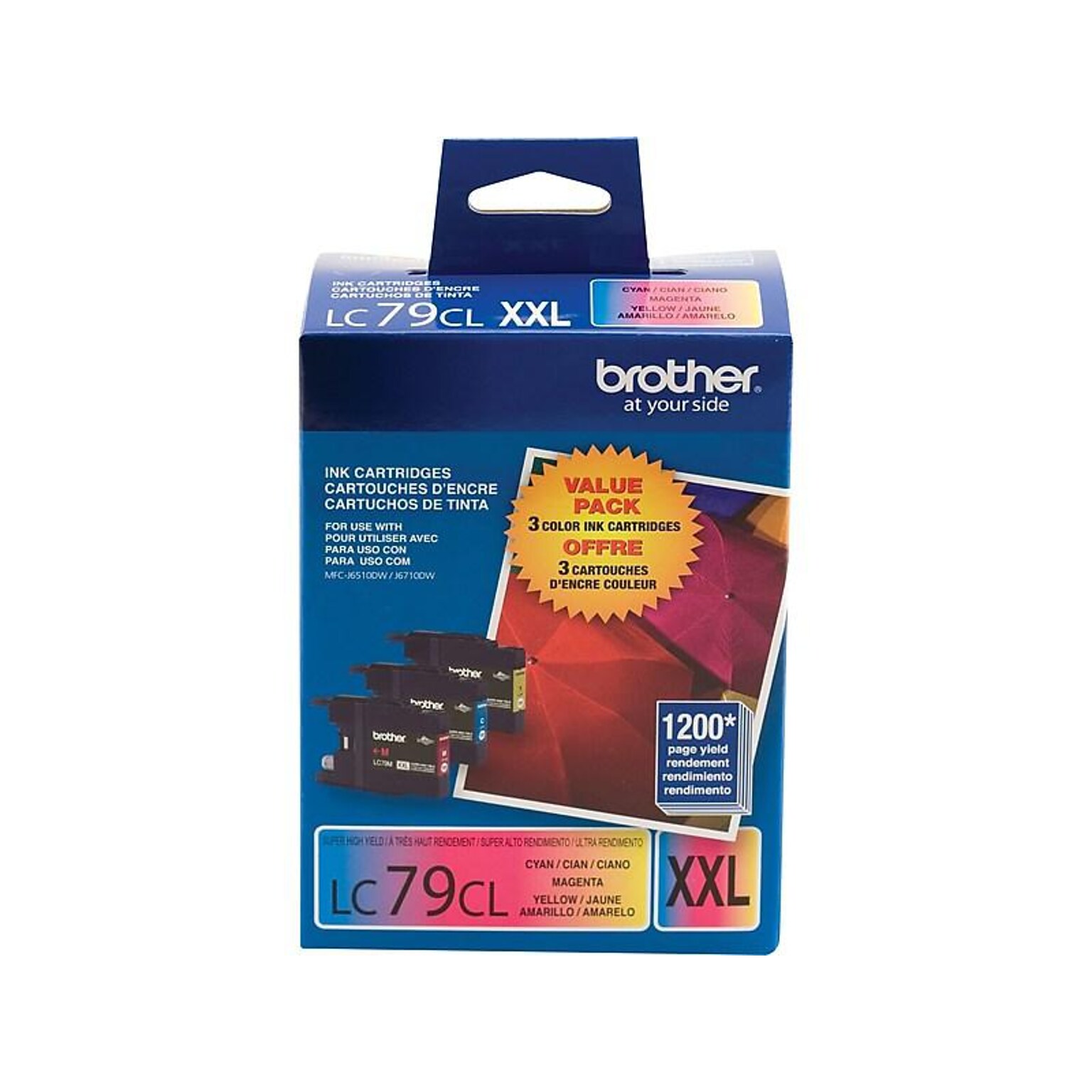 Brother LC793PKS Cyan/Magenta/Yellow Extra High Yield Ink Cartridge,   3/Pack