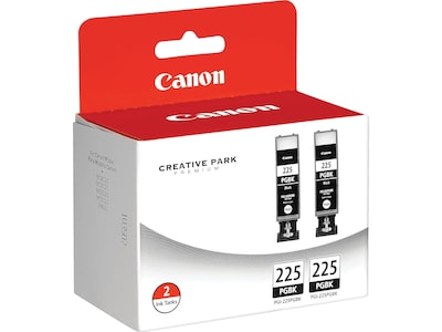 Canon 225 Black Standard Yield Ink Cartridge, 2/Pack (4530B007)