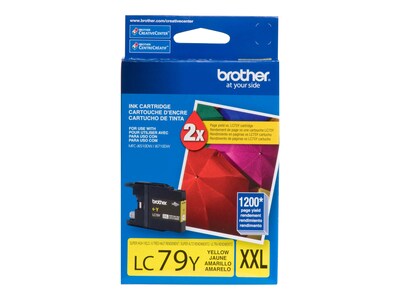 Brother LC79Y Yellow Extra High Yield Ink Cartridge, Prints Up to 1,200 Pages