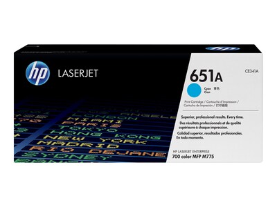 HP 651A Cyan Standard Yield Toner Cartridge  (CE341A)