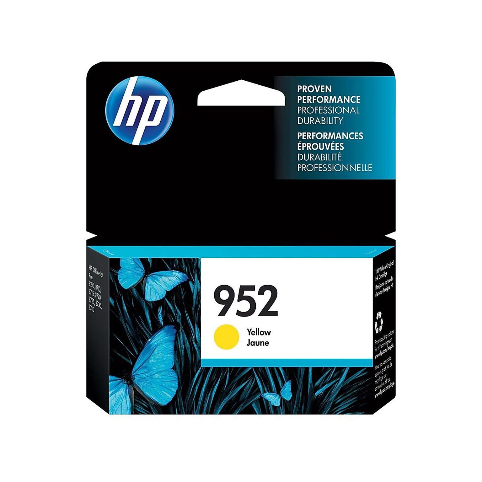 HP 952 Yellow Standard Yield Ink Cartridge, Print up to 630 Pages (L0S55AN#140)