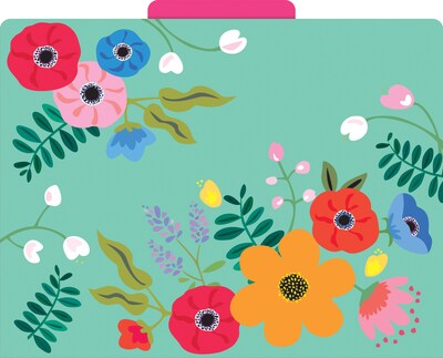 Barker Creek Petals & Prickles File Folders, 1/3 Cut Letter-Size Multi-Design, Fashion, 12/Pack (BC1306)