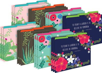 Barker Creek File Folders, Petals & Prickles, Letter-Size, Multi-Design Set, 24/Set (BC3875)