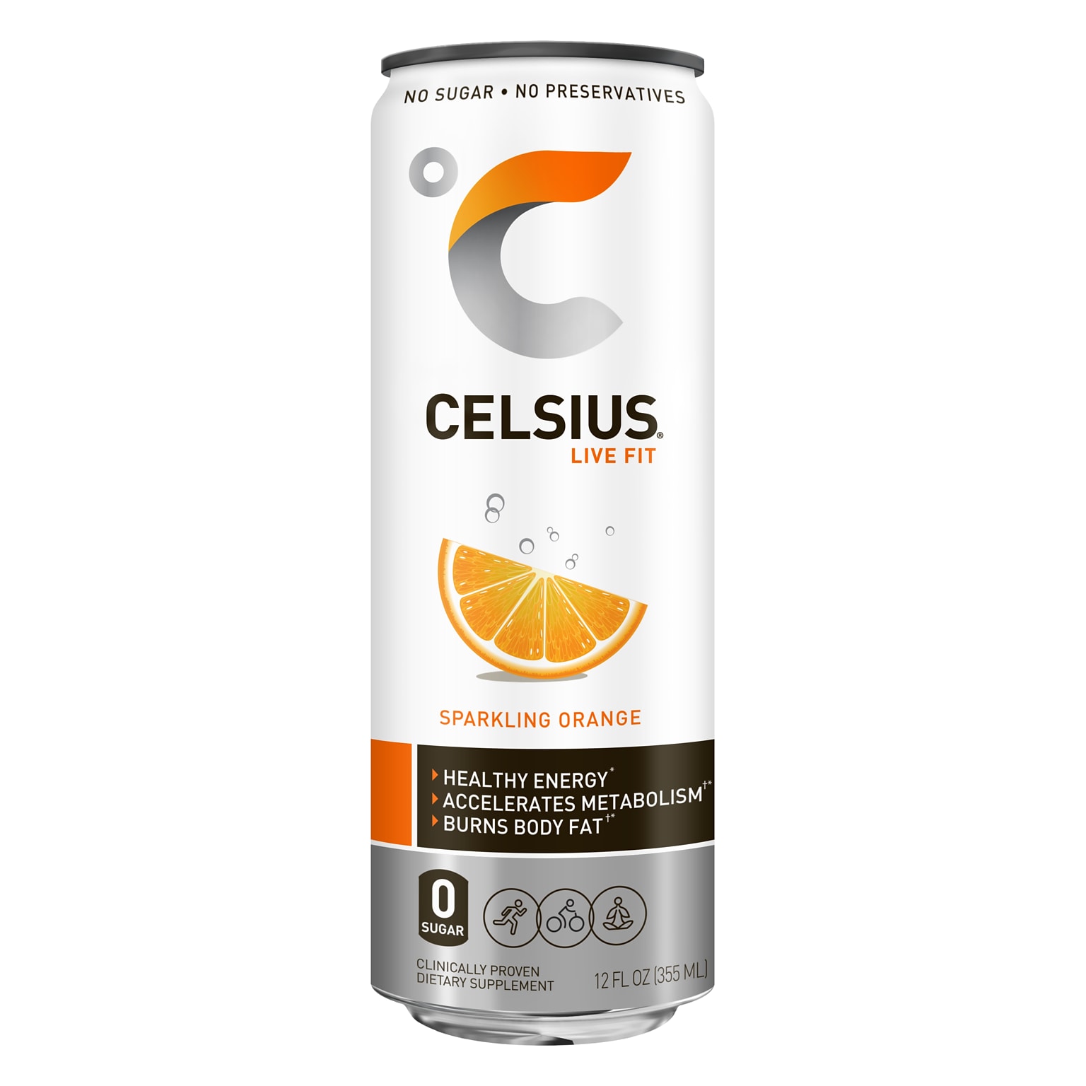 Celsius Sparkling Orange Drink,12 Fl. Oz., 12/Carton (CLL00055)
