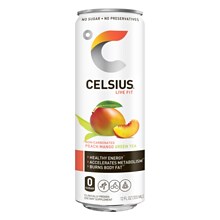 Celsius Peach Mango Green Tea Drink, 12 fl. oz., 12/Carton (CLL01055)