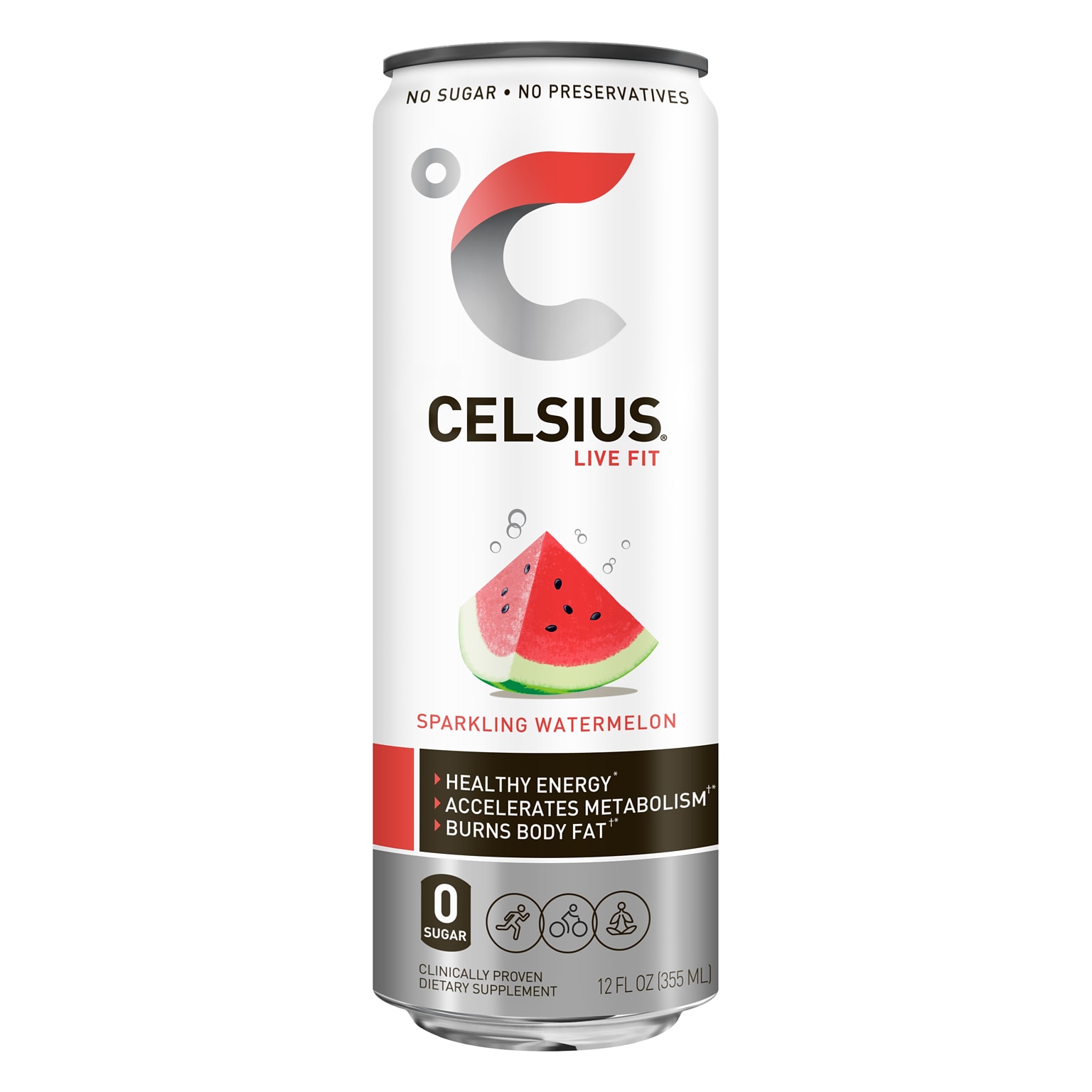 Celsius Sparkling Watermelon Drink, 12 Fl. Oz., 12/Carton (CLL00361)