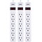 Staples 6-Outlet Power Strip, 3 Cord, White,  3/Pack