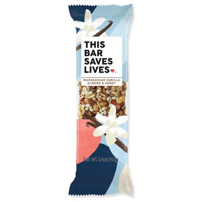 This Bar Saves Lives, Madagascar Vanilla Almond Honey Bar, 1.4 oz, 12/Box (BSL00444)
