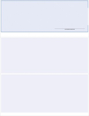 Pre-Printed Blank Laser Top Checks; Blue
