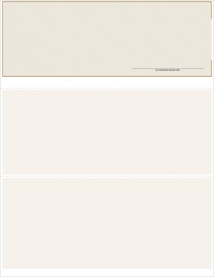 Pre-Printed Blank Laser Top Checks; Tan