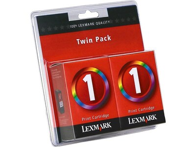 Lexmark 1 Tri-Color Standard Yield Ink Cartridge, 2/Pack