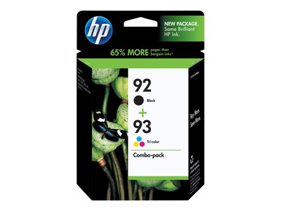 HP 92/93 Black/Tri-Color Standard Yield Ink Cartridge, 2/Pack (C9513FN#140)