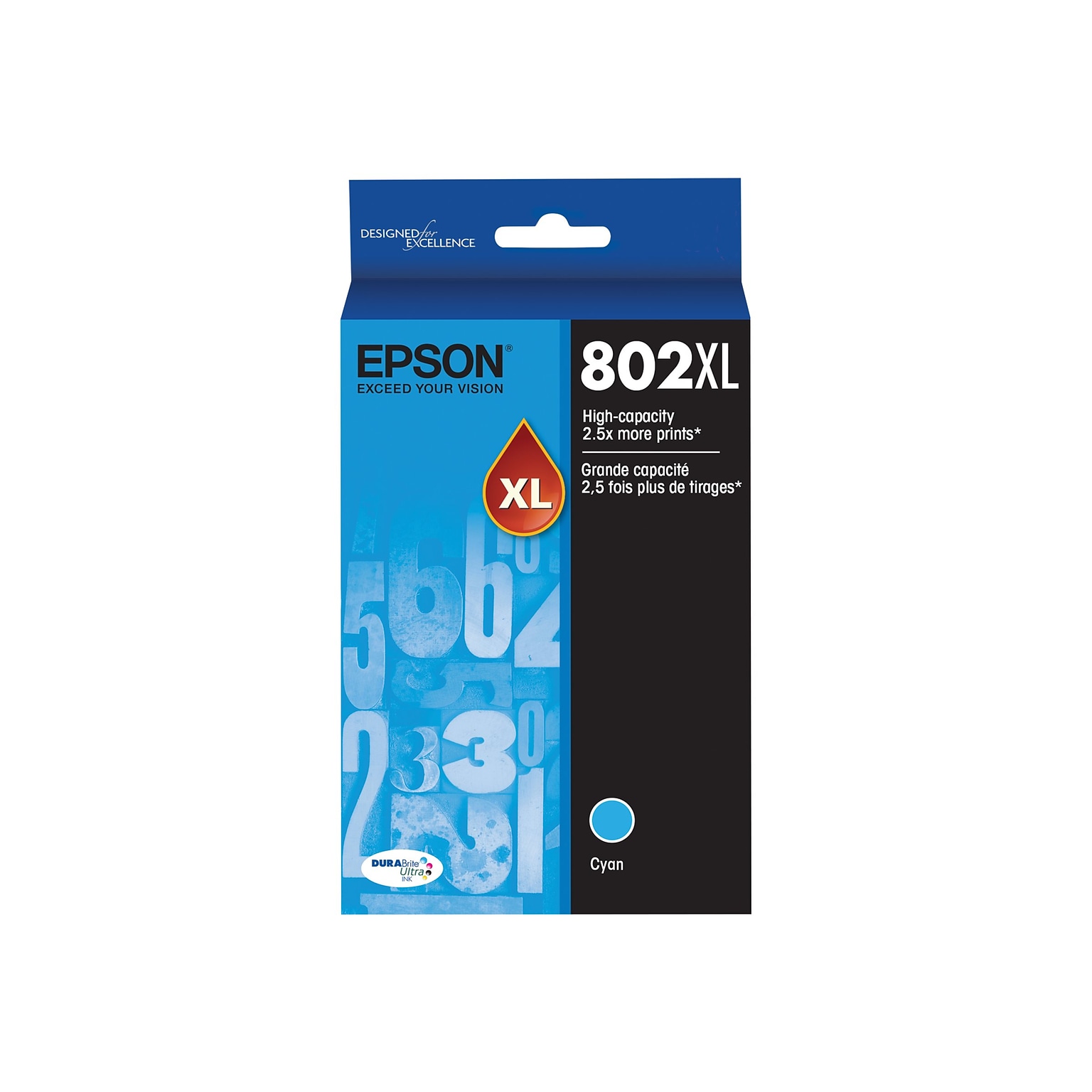 Epson T802XL Cyan High Yield Ink Cartridge   (T802XL220-S)