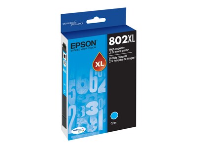 Epson T802XL Cyan High Yield Ink Cartridge   (T802XL220-S)