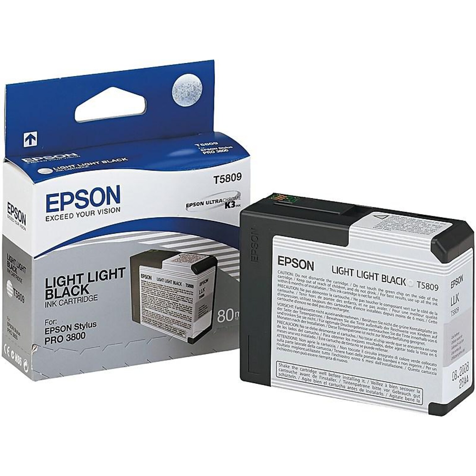 Epson T580 Ultrachrome Light Light Black Standard Yield Ink Cartridge