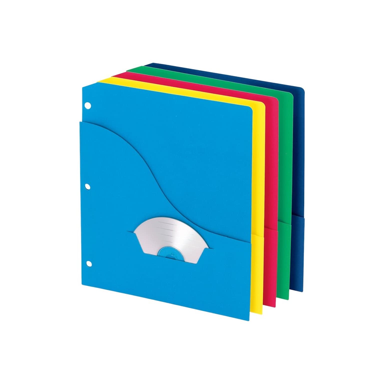 Pendaflex Paper Binder Pockets, 3-Hole Punched, Assorted Colors, 10/Pack (32900)