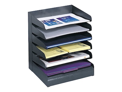 Safco 6-Compartments Steel File Organizer, Black (3128BL)