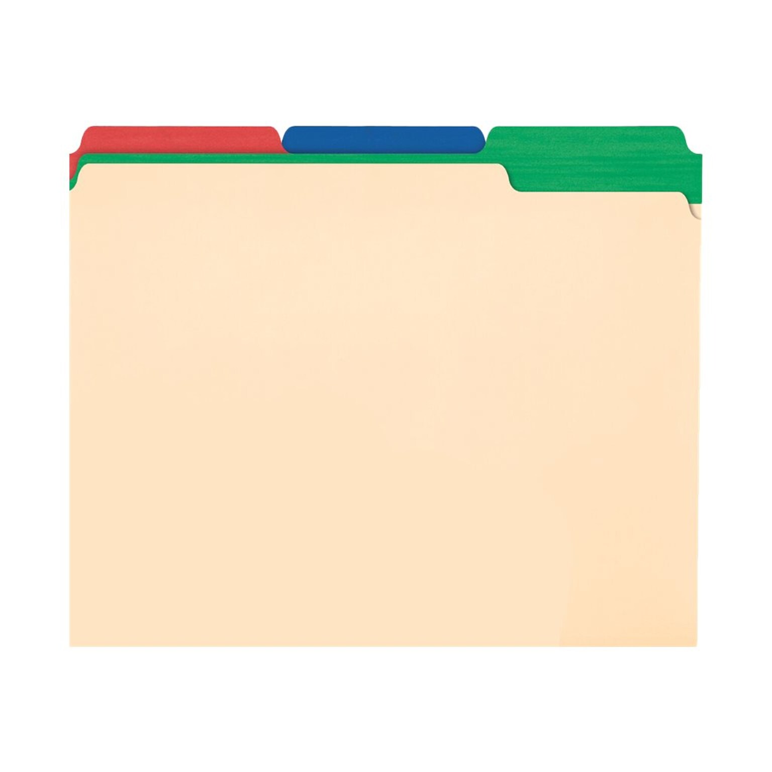 Pendaflex Color Tab File Folders, 3-Tab, Letter Size, Manila, 50/Box  (84101)