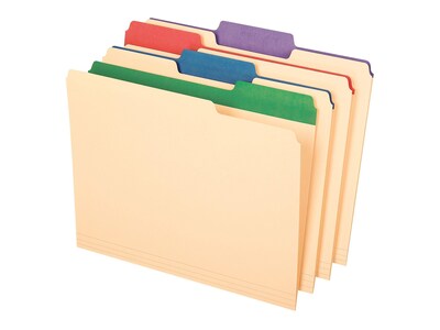 Pendaflex Color Tab File Folders, 3-Tab, Letter Size, Manila, 50/Box  (84101)