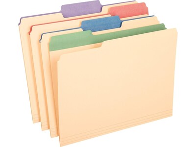 Pendaflex Color Tab File Folders, 3-Tab, Letter Size, Manila, 50/Box  (84101)