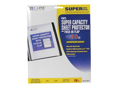 C-Line Heavyweight Sheet Protectors, 8.5 x 11, Clear, 10/Pack (61027)