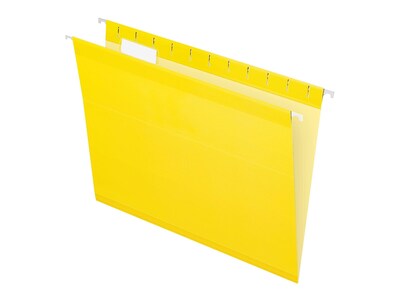 Pendaflex Reinforced Hanging File Folders, 1/5 Tab, Letter Size, Yellow, 25/Box (PFX 4152 1/5 YEL)