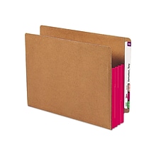 Smead End Tab File Pocket, Reinforced Straight-Cut Tab, 3-1/2 Exp, Extra Wide Letter, Redrope w/ Re