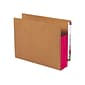 Smead End Tab File Pocket, Reinforced Straight-Cut Tab, 3-1/2" Exp, Extra Wide Letter, Redrope w/ Red Gusset, 10/BX (73686)