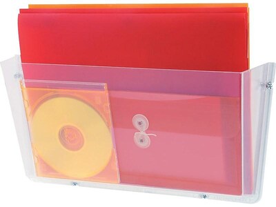 Staples 1-Pocket Plastic Wall File, Clear (20482/64301)