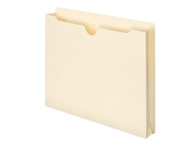 Smead File Jacket, Reinforced Straight-Cut Tab, 1-1/2 Expansion, Letter Size, Manila, 50/Box (75540