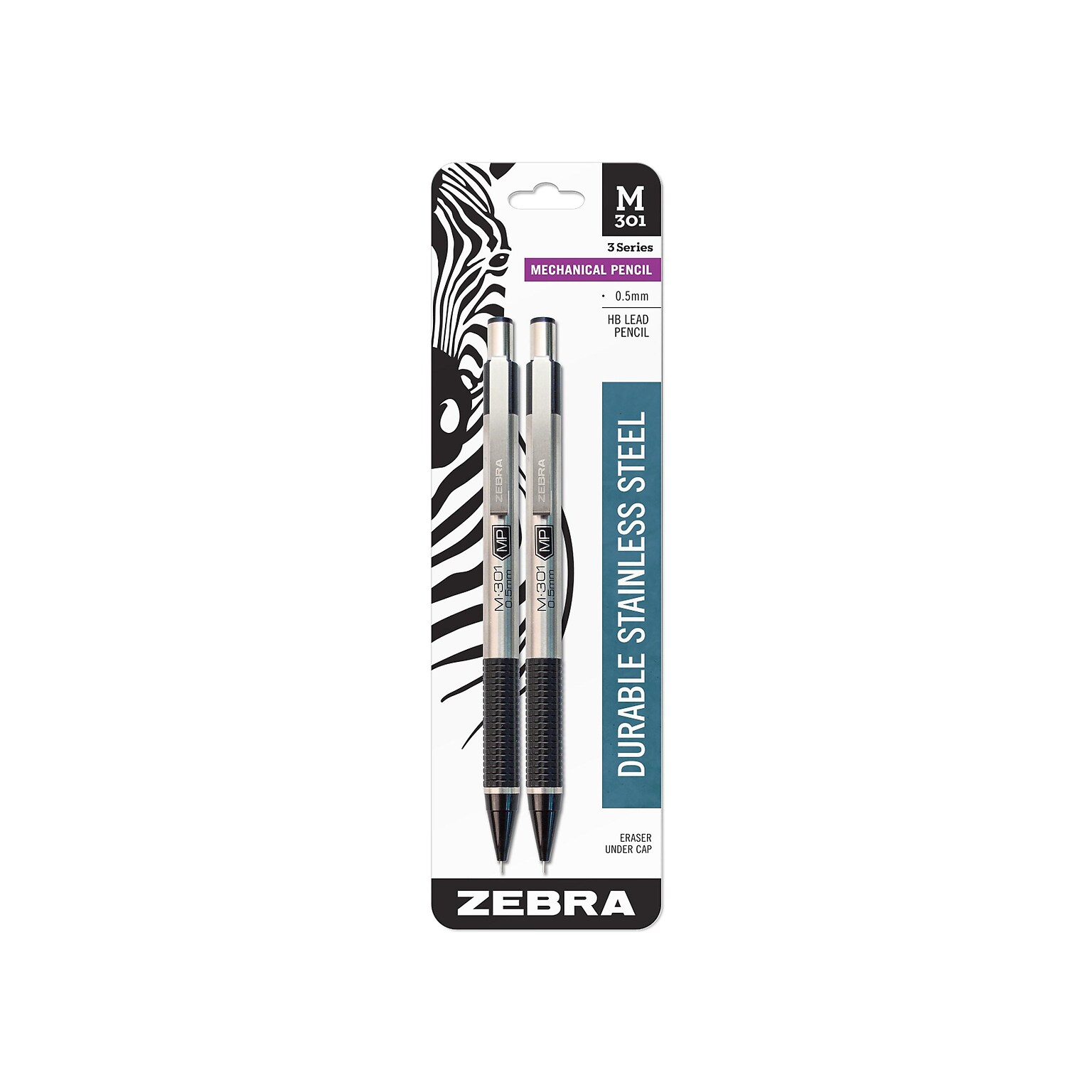 Zebra M-301 Mechanical Pencil, 0.5mm, #2 Medium Lead, 2/Pack (54012)