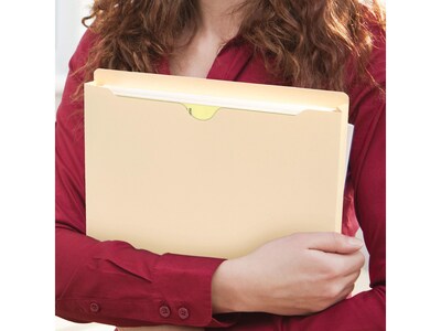 Smead® File Jacket, Reinforced Tab, 1" Expansion, Legal Size, Manila, 50/Box (76520)