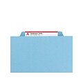 Smead SafeSHIELD Pressboard Hanging File Folder, 2 Expansion, 2/5-Cut Tab, Letter Size, Blue (65105)