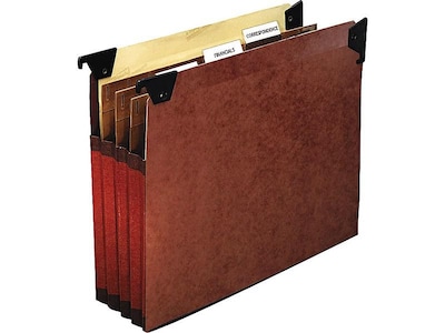 Pendaflex Hanging File Folders with Swing Hooks, 3-1/2" Expansion, Letter Size, Redrope, 5/Box (45422)