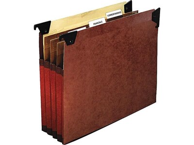 Pendaflex Hanging File Folders with Swing Hooks, 3-1/2 Expansion, Letter Size, Redrope, 5/Box (4542