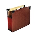 Pendaflex Hanging File Folders with Swing Hooks, 3-1/2 Expansion, Letter Size, Redrope, 5/Box (4542