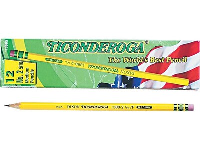 Ticonderoga The Worlds Best Pencil Wooden Pencil, 2.2mm, #2.5 Medium Lead, Dozen (13885)