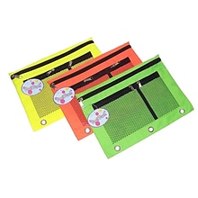 Inkology Zipper Polyester Pouches, Assorted Neon Colors, 12/Set (427-1)